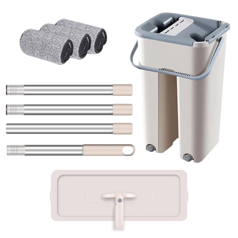 Professional Flat Mop Bucket Hand Free Wringing Floor Cleaning Mop Microfiber Mop Pads Wet or Dry Usage on Hardwood Laminate Til
Professional Flat Mop Bucket Hand Free Wringing Floor Cleaning Mop Microfiber Mop Pads Wet or Dry Usage on Hardwood Laminate Til