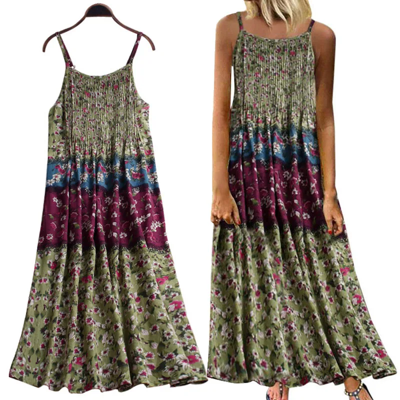 2019 Women Dress Plus Size Vintage Print O-Neck Floral Sleeveless Long Dresses Bohemian Sling Sundress Summer Beach M-5XL Gift
2019 Women Dress Plus Size Vintage Print O-Neck Floral Sleeveless Long Dresses Bohemian Sling Sundress Summer Beach M-5XL Gift