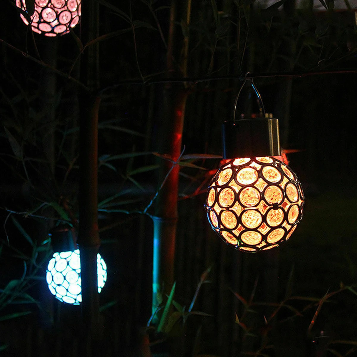 Solar Powered Crystal Ball Light Outdoor Garden LED Hanging Christmas Festival Outside Decor | Лампы и освещение