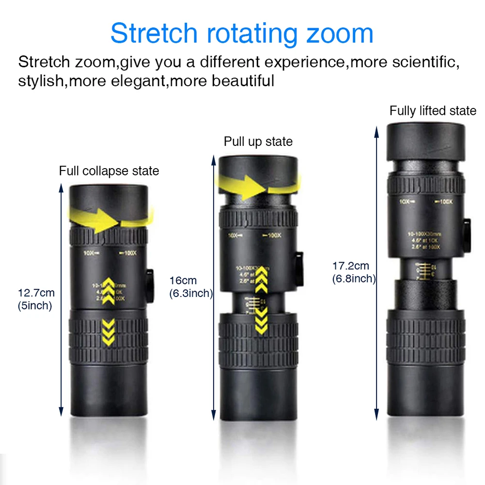 300x40mm Super Telephoto Zoom Outdoor Monocular Telescope Phone Holder Tripod Set For Beach Travel Outdoor Activities Sports
300x40mm Super Telephoto Zoom Outdoor Monocular Telescope Phone Holder Tripod Set For Beach Travel Outdoor Activities Sports