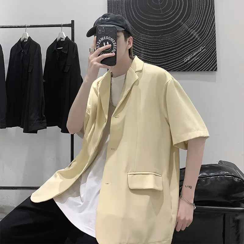 Solid Color Formal Suits Men Korean Fashion Loose Business Casual Suits Men Social Single-breasted Short-sleeved Suit Jacket Men
Solid Color Formal Suits Men Korean Fashion Loose Business Casual Suits Men Social Single-breasted Short-sleeved Suit Jacket Men