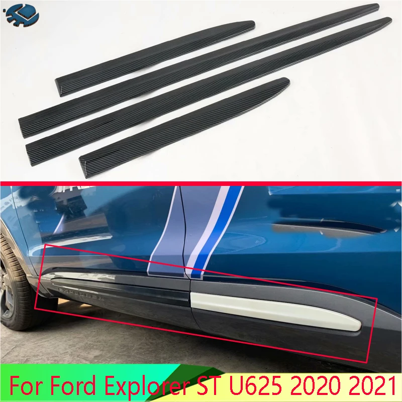 

Для Ford Explorer ST U625 2020 2021 автомобильные аксессуары из углеродного волокна стиль Боковая дверь корпус литье под давлением отделка