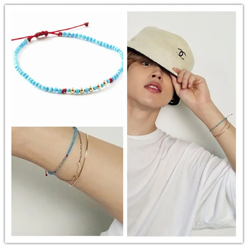 Kpop Bangtan Boys Jimin тот же браслет красочные бусины браслет для корейских ювелирных изделий синий браслет Модный веревочный аксессуар на цепочке
Kpop Bangtan Boys Jimin тот же браслет красочные бусины браслет для корейских ювелирных изделий синий браслет Модный веревочный аксессуар на цепочке