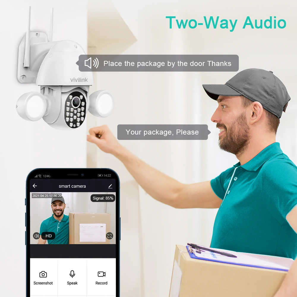 VKN130 3MP PTZ Wifi IP Camera Outdoor 4X Digital Zoom AI Motion Detection Flood Lighting 2 Way Audio Dome Security Tuya Camera
VKN130 3MP PTZ Wifi IP Camera Outdoor 4X Digital Zoom AI Motion Detection Flood Lighting 2 Way Audio Dome Security Tuya Camera