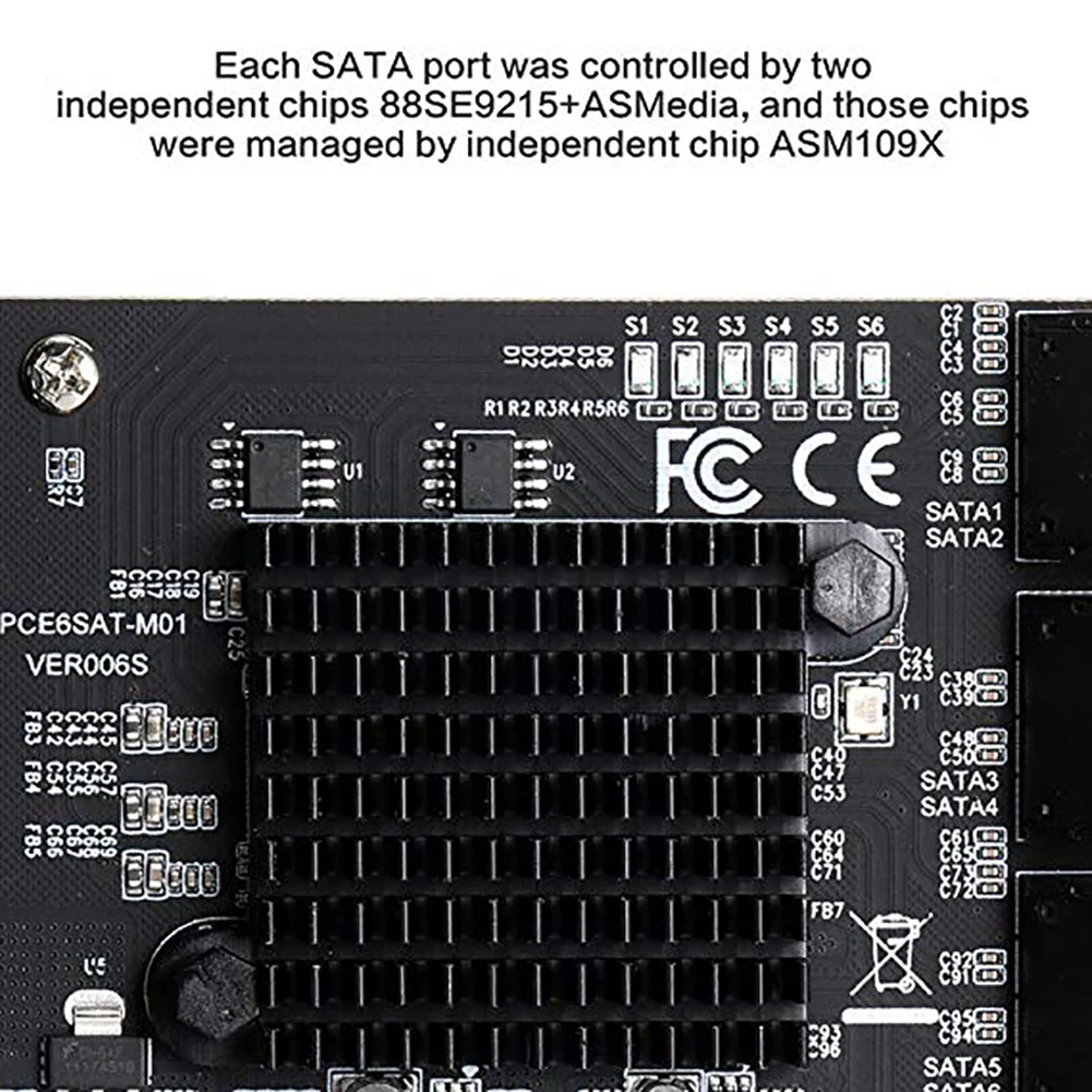Expansion Card 6 Port Plug And Play High Speed Computer 6Gbps Stable Plastic PCIE To SATA3.0 Accessories Cables Replacement
Expansion Card 6 Port Plug And Play High Speed Computer 6Gbps Stable Plastic PCIE To SATA3.0 Accessories Cables Replacement