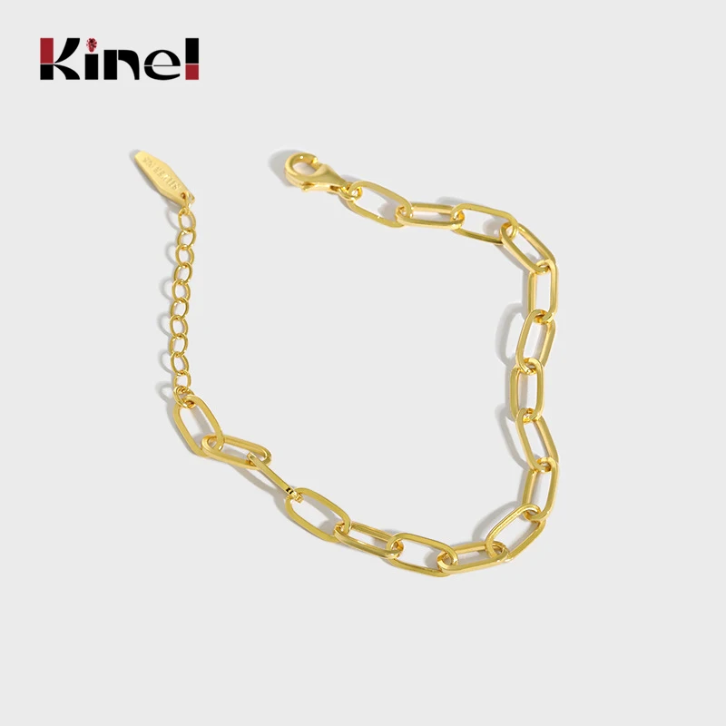 Kinel Korean Style Trend INS Silver 925 Jewelry Bracelets for Women 18 Real Gold Plated Wedding Party Gift Accessories 2021 New 
Kinel Korean Style Trend INS Silver 925 Jewelry Bracelets for Women 18 Real Gold Plated Wedding Party Gift Accessories 2021 New