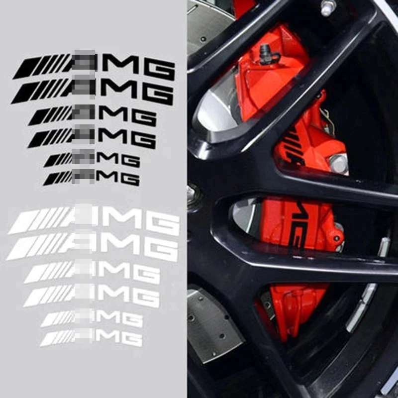 6 PCS high temperature brake stickers car reflective personality caliper for mercedes Benz AMG ALL MODEL | Автомобили и мотоциклы