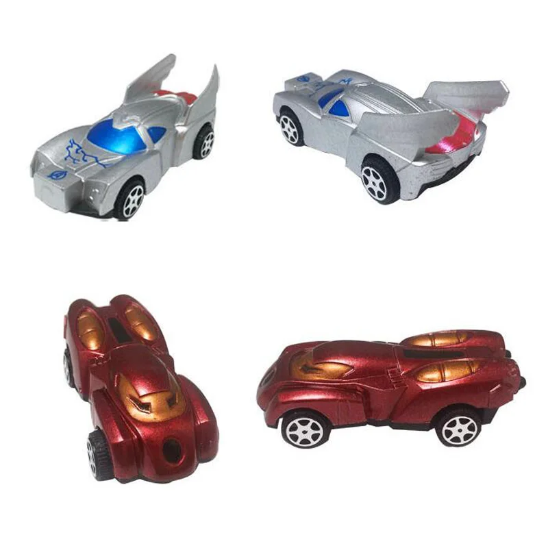 6 шт./компл. набор моделей автомобилей Мстители Железный Халк Локи Человек-паук