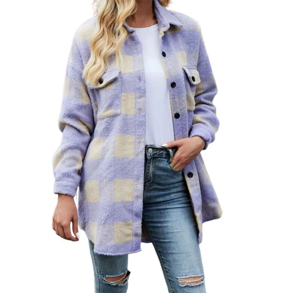 2021 Women Coat New Autumn Winter Fashion Lapel Cardigan Jackets Women Elegant Plaid Warm Long Sleeve Casual Loose Outwear
2021 Women Coat New Autumn Winter Fashion Lapel Cardigan Jackets Women Elegant Plaid Warm Long Sleeve Casual Loose Outwear