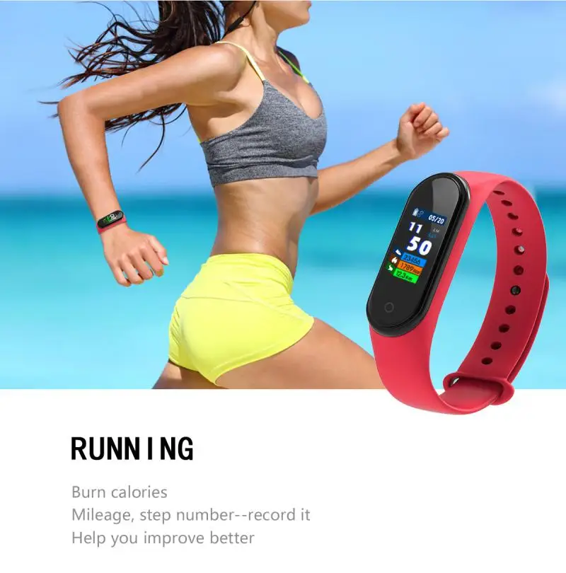 Умный Браслет fitbit 2 0 M4 с цветным экраном фитнес трекер измерение кровяного