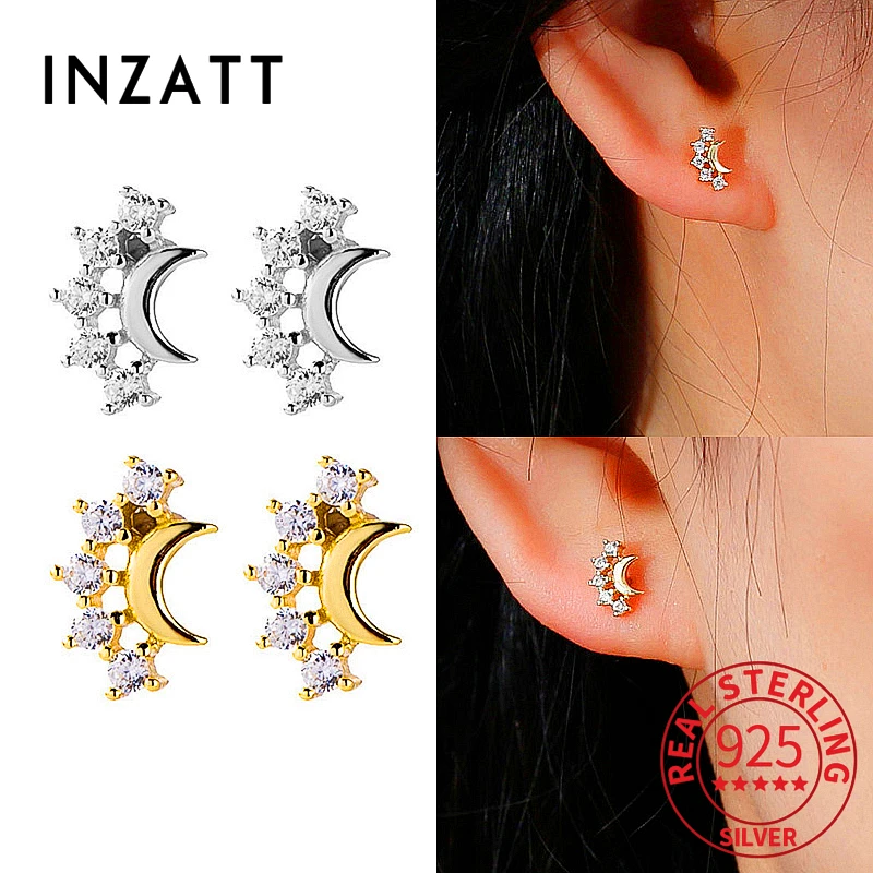 INZATT Real 925 Sterling Silver Ziron Moon 14K Gold Stud Earrings For Women Party Trendy Fine Jewelry Accessories Drop shipping
INZATT Real 925 Sterling Silver Ziron Moon 14K Gold Stud Earrings For Women Party Trendy Fine Jewelry Accessories Drop shipping