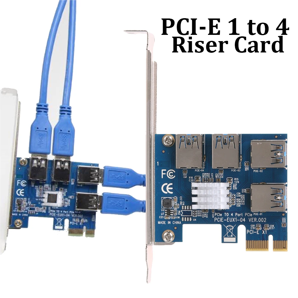 EUX1-04 PCIE 1 to 4 Slots Riser Card Adapter PCI-E USB 3.0 Converter Extension Card PCIE Riser Extender for BTC Miner Mining
EUX1-04 PCIE 1 to 4 Slots Riser Card Adapter PCI-E USB 3.0 Converter Extension Card PCIE Riser Extender for BTC Miner Mining