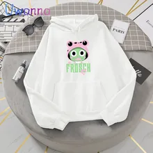 Kawaii Anime Fairy tail Hoodies Women Printed Frosch Sweatshirts Aesthetic Trendy Cute Cartoon Hoody Streetwear Oversized Hoodie