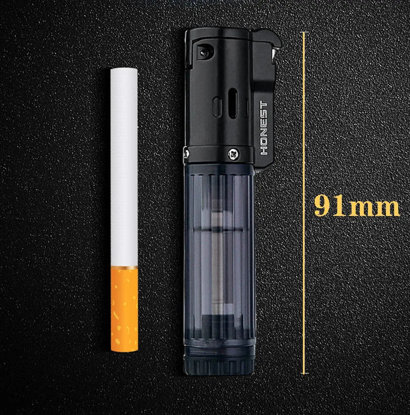 Honest gas lighter transparent visible gas tank fire LOCK set windproof blue jet flame grinding wheel outside tool cigar lighter
Honest gas lighter transparent visible gas tank fire LOCK set windproof blue jet flame grinding wheel outside tool cigar lighter