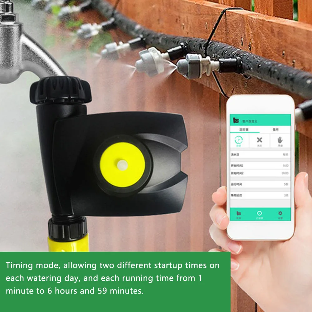 BT Intelligent Irrigation Timer Timing Cycle Smartphone APP Remote Controlled Support Multiple Languages with Timing Modes
BT Intelligent Irrigation Timer Timing Cycle Smartphone APP Remote Controlled Support Multiple Languages with Timing Modes