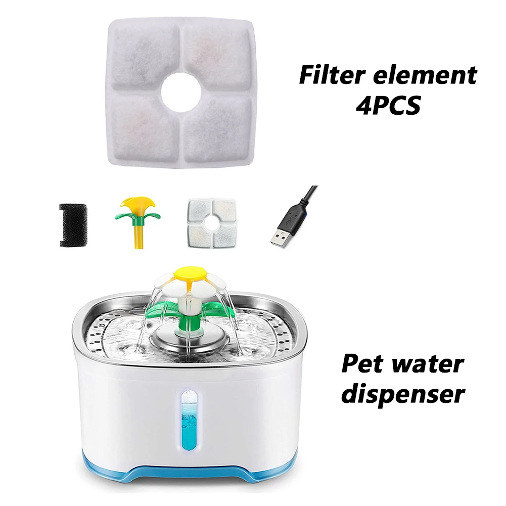 2.5L Stainless Steel Pet Feeder Filter Dispenser Cat Supplies Automatic Drinking Water Fountain Container LED Light Accessories
2.5L Stainless Steel Pet Feeder Filter Dispenser Cat Supplies Automatic Drinking Water Fountain Container LED Light Accessories