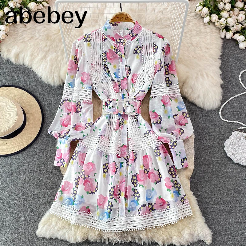 2021 New Spring Autumn Vintage stand collar Long Sleeve Dress Lace patchwork single breasted high waist mid-length A-line Dress
2021 New Spring Autumn Vintage stand collar Long Sleeve Dress Lace patchwork single breasted high waist mid-length A-line Dress