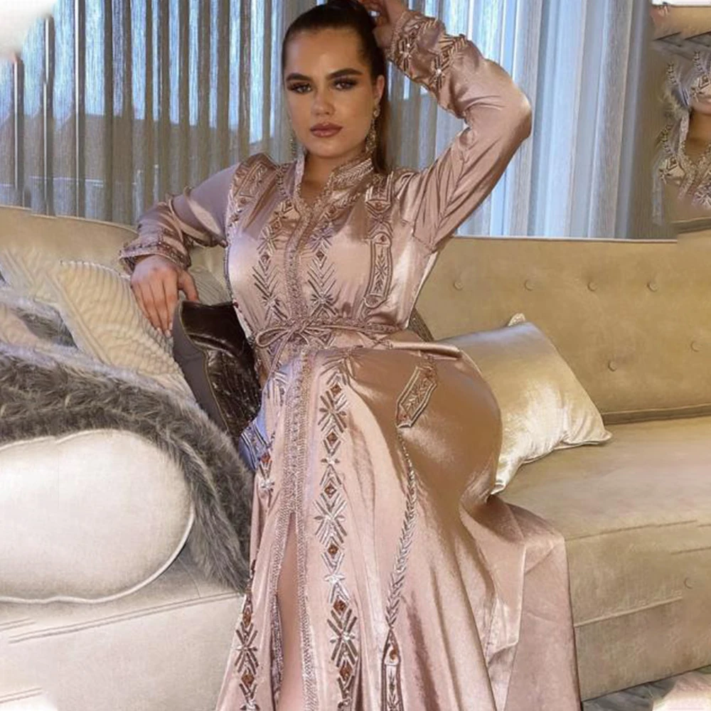 Вышитые вечерние платья, Марокканское кафтан, выпускное платье с длинным рукавом, элегантные вечерние платья 
Вышитые вечерние платья, Марокканское кафтан, выпускное платье с длинным рукавом, элегантные вечерние платья