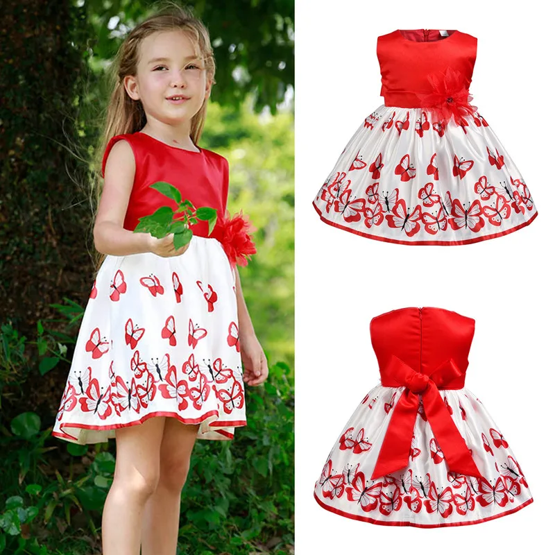 Girl's Red Butterfly Print Dress Solid Color Sleeveless Top Lace Big Flower Design Pattern White Skirt Casual Waist Dresses
Girl's Red Butterfly Print Dress Solid Color Sleeveless Top Lace Big Flower Design Pattern White Skirt Casual Waist Dresses