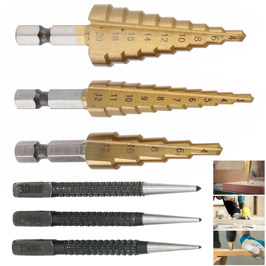 3 шт., титановые ступенчатые сверла с двумя канавками и шестигранным хвостовиком, 3 шт.
3 шт., титановые ступенчатые сверла с двумя канавками и шестигранным хвостовиком, 3 шт.