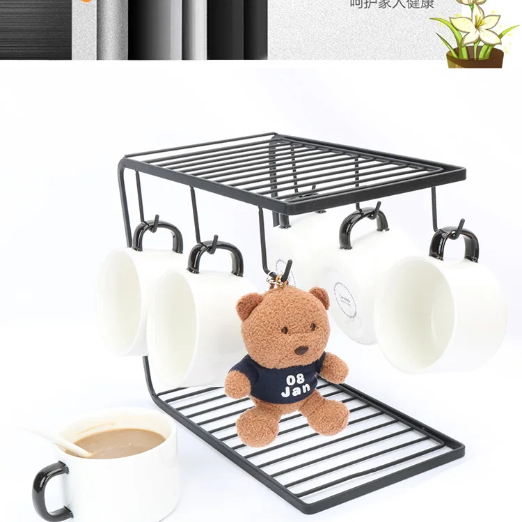 Cup holder water holder living room drain cup new black iron double layer upside down cup storage rack kitchen organizer
Cup holder water holder living room drain cup new black iron double layer upside down cup storage rack kitchen organizer