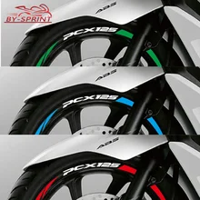 Motorcycle Wheel Logo PCX Sickers For Honda PCX 125 pcx125 2018 2019 Reflective Waterproof Rim Decal Sticker Multiple Colour