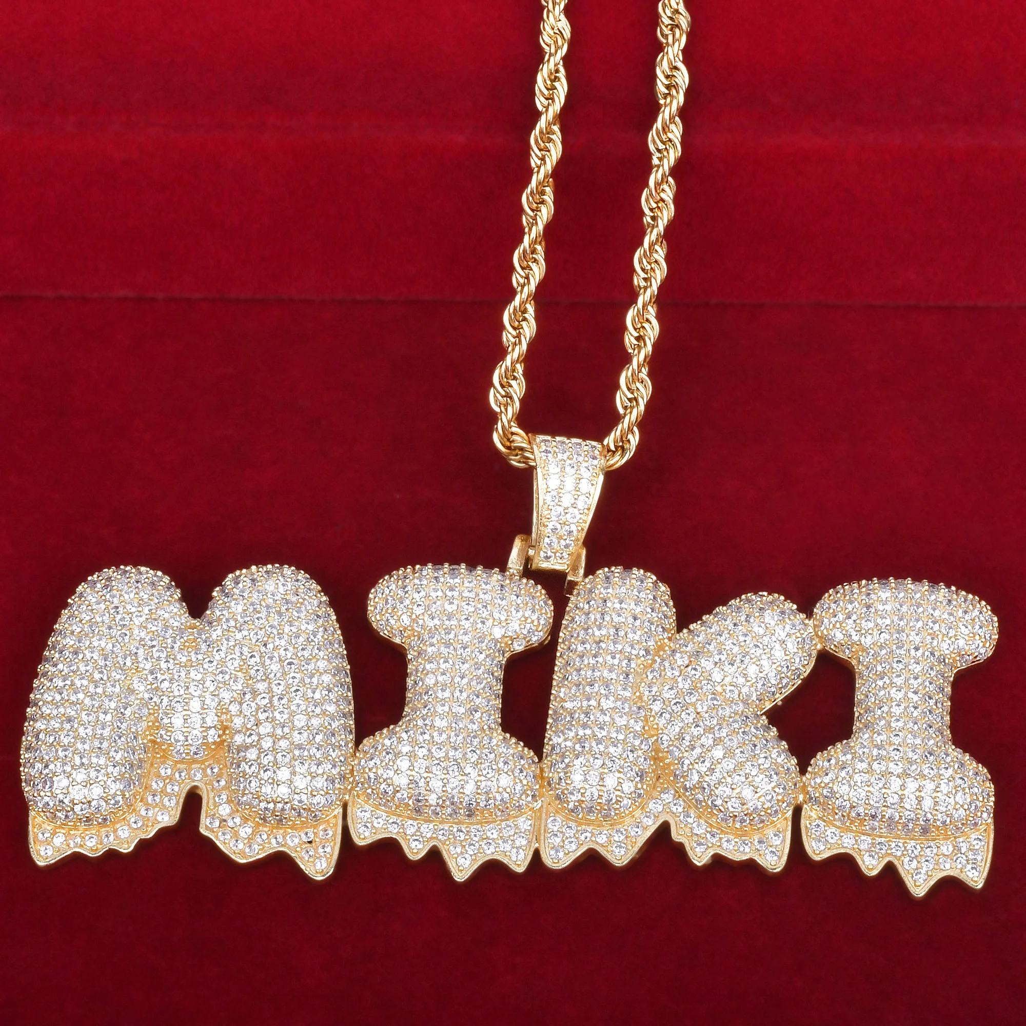 Custom Name White Color Drip Bubble Letters Pendants Necklaces Men's Zircon Hip Hop Jewelry
Custom Name White Color Drip Bubble Letters Pendants Necklaces Men's Zircon Hip Hop Jewelry