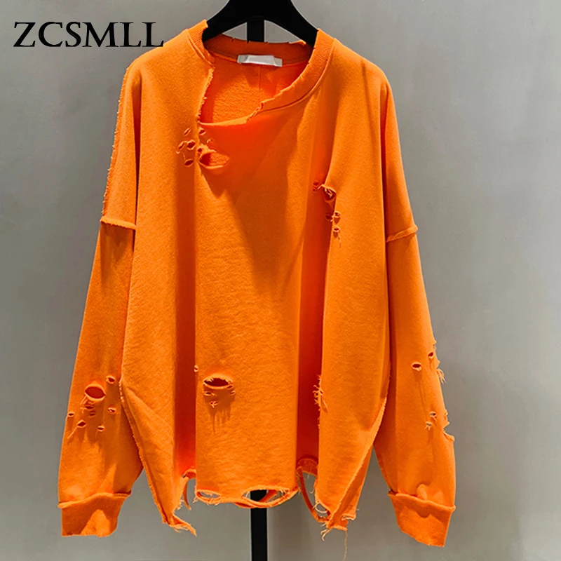ZCSMLL Hole Sweatshirts For Women O Neck Long Sleeve Loose Oversized Asymmetric Designer Pullovers Female 2021 Autumn Clothing
ZCSMLL Hole Sweatshirts For Women O Neck Long Sleeve Loose Oversized Asymmetric Designer Pullovers Female 2021 Autumn Clothing