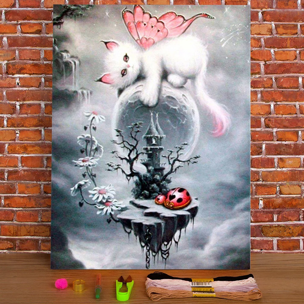 Набор для вышивки крестиком 11CT с изображением кошек и животных 
Набор для вышивки крестиком 11CT с изображением кошек и животных