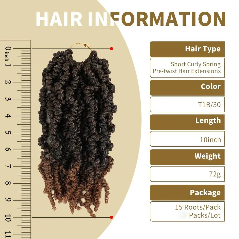 15 Strands Spring Twist Pre-twisted Synthetic Hair 10 Inch Passion Nubian Twist Crochet Hair Ombre Expression Braiding Hair
15 Strands Spring Twist Pre-twisted Synthetic Hair 10 Inch Passion Nubian Twist Crochet Hair Ombre Expression Braiding Hair