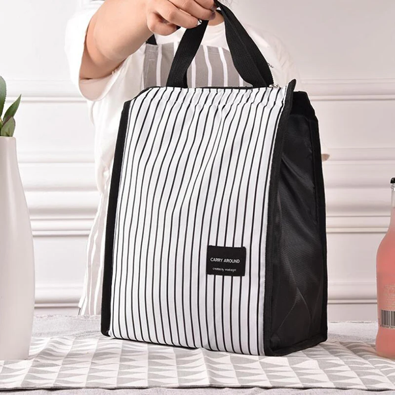 Black White Stripes Portable Thermal Lunch Bags for Women Kids Men Food Picnic Cooler Box Insulated Tote Bag Storage Container
Black White Stripes Portable Thermal Lunch Bags for Women Kids Men Food Picnic Cooler Box Insulated Tote Bag Storage Container