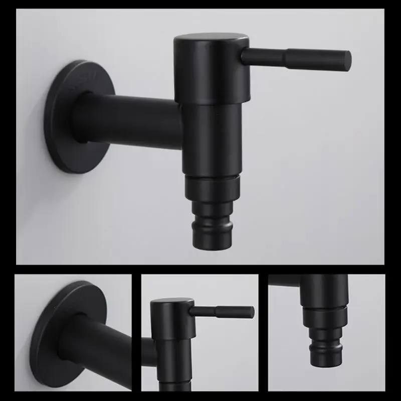 Stainless Steel Faucet Wall Mounted Washing Machine Tap Bath Toilet Mop Pool Tap 62KD