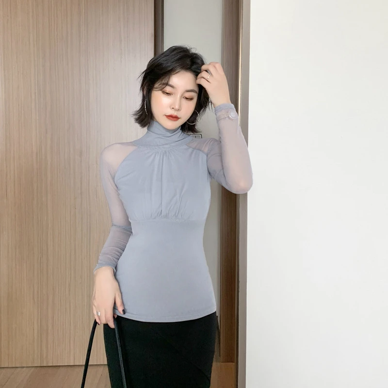 Ladies Tops Shirt Blusas Mujer Women Pullover 2019 Winter Sexy Pullove Slim Turtleneck Mesh Patchwork Long Sleeve XL Shirt Women
Ladies Tops Shirt Blusas Mujer Women Pullover 2019 Winter Sexy Pullove Slim Turtleneck Mesh Patchwork Long Sleeve XL Shirt Women