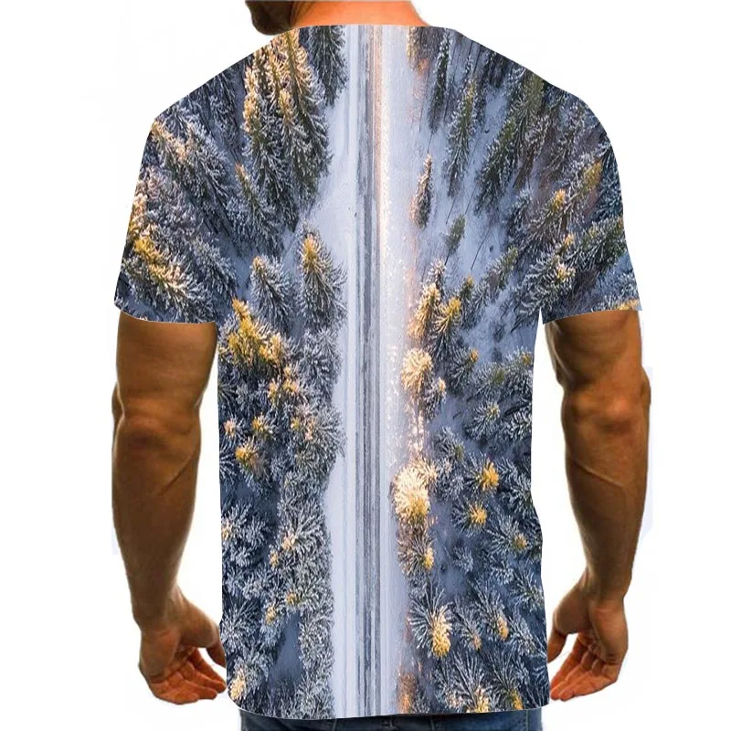Men Graphic T Shirts 3D Print Shirt Round Neck Summer Short Sleeve Scenery Tops Snow Forest Road Tees
Men Graphic T Shirts 3D Print Shirt Round Neck Summer Short Sleeve Scenery Tops Snow Forest Road Tees