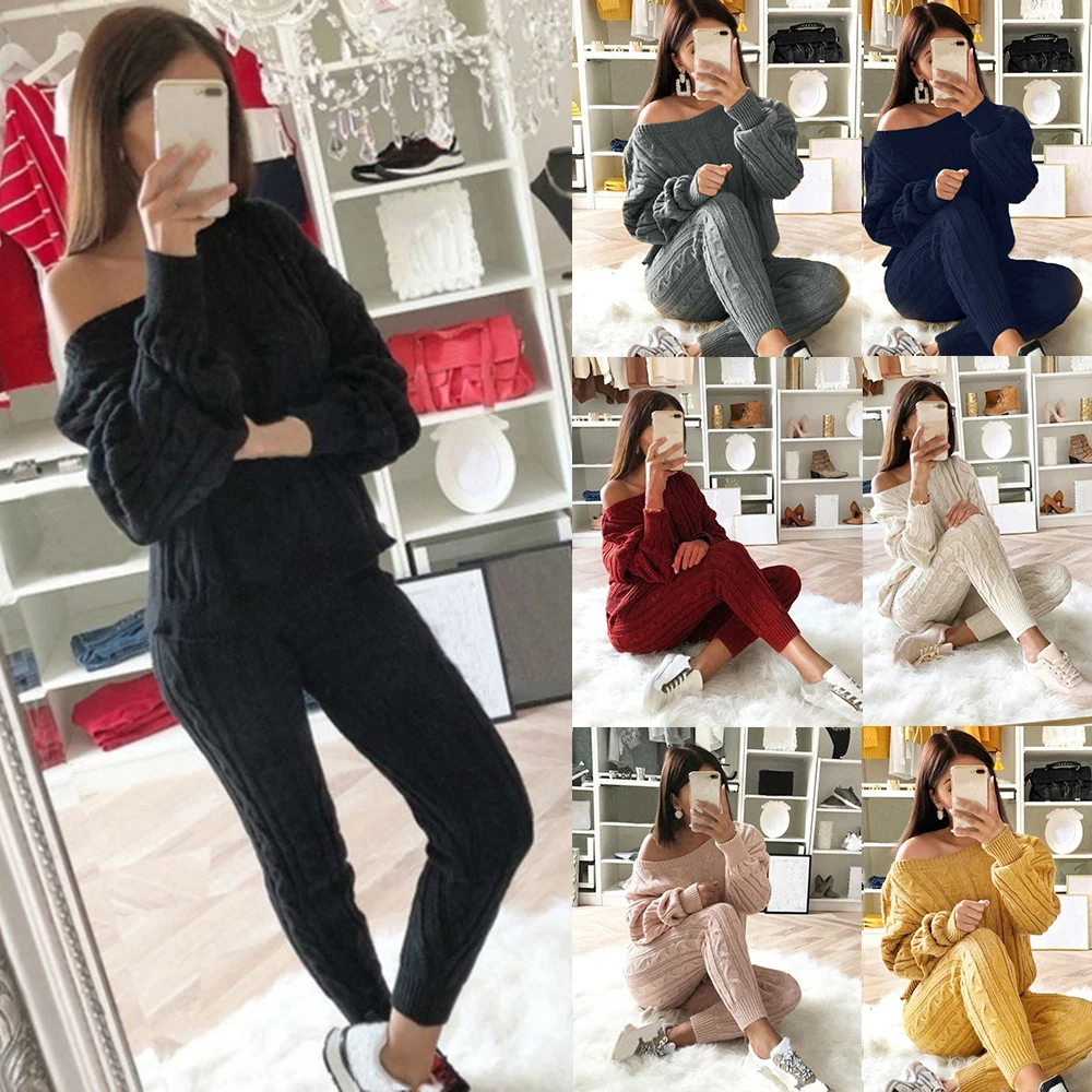women Fashion 2 Pieces New Women's Casual Solid Color Knit Sweater Suit Ladies Soft Long Sleeve Pullover and Elastic Harem Pants
women Fashion 2 Pieces New Women's Casual Solid Color Knit Sweater Suit Ladies Soft Long Sleeve Pullover and Elastic Harem Pants