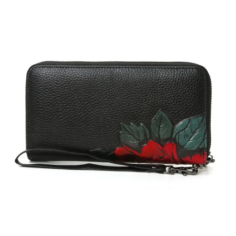 Женский кошелек из натуральной кожи роскошный брендовый удлиненный клатч