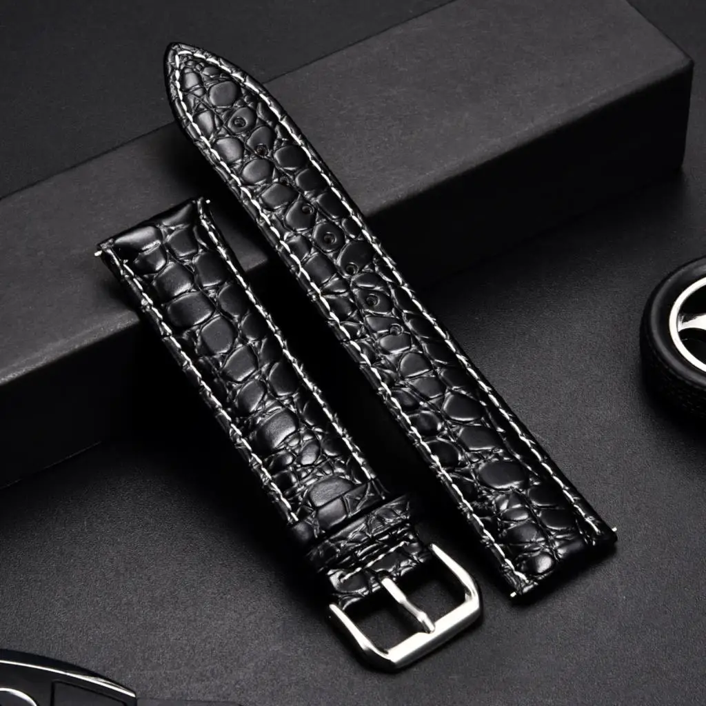 Soft Leather Wristwatch Band Crocodile Pattern Design Watchband Accessories Bracelet for Men's Watches Straps 16 18 20 22 24mm
Soft Leather Wristwatch Band Crocodile Pattern Design Watchband Accessories Bracelet for Men's Watches Straps 16 18 20 22 24mm