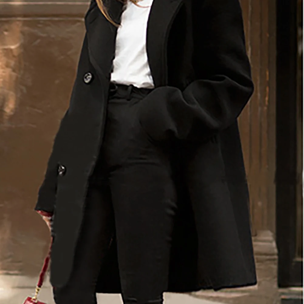 Women Overcoat Woolen Coat Baggy Outwear Solid Double Breasted Elegant Jacket Winter Lapel Long Warm Ladies Fashion
Women Overcoat Woolen Coat Baggy Outwear Solid Double Breasted Elegant Jacket Winter Lapel Long Warm Ladies Fashion