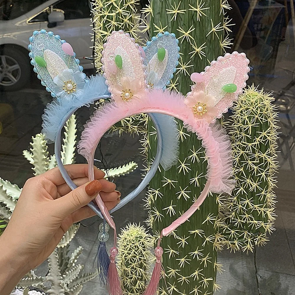 New Ancient Style Tassel Toothed Hair Band Rabbit Ears Pearl Net Yarn Hair Ornaments girls Cute Performance Headband Headdress
New Ancient Style Tassel Toothed Hair Band Rabbit Ears Pearl Net Yarn Hair Ornaments girls Cute Performance Headband Headdress