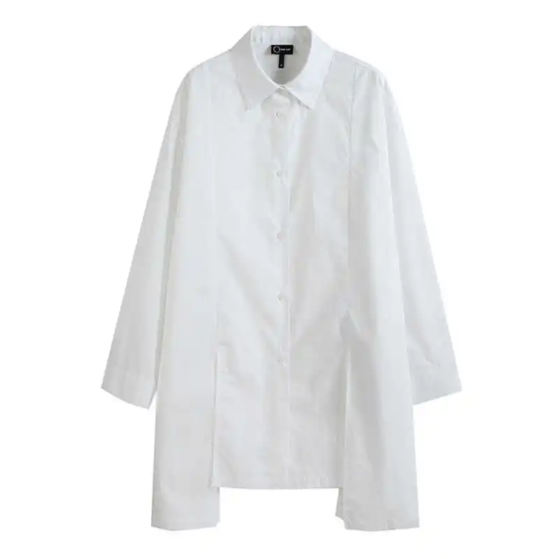 IEQJ Women Blouse New Lapel Long Sleeve Loose Oversize Fashion Asymmetrical Wide Hem Summer Cotton Shirt Dress 2021 8P682
IEQJ Women Blouse New Lapel Long Sleeve Loose Oversize Fashion Asymmetrical Wide Hem Summer Cotton Shirt Dress 2021 8P682