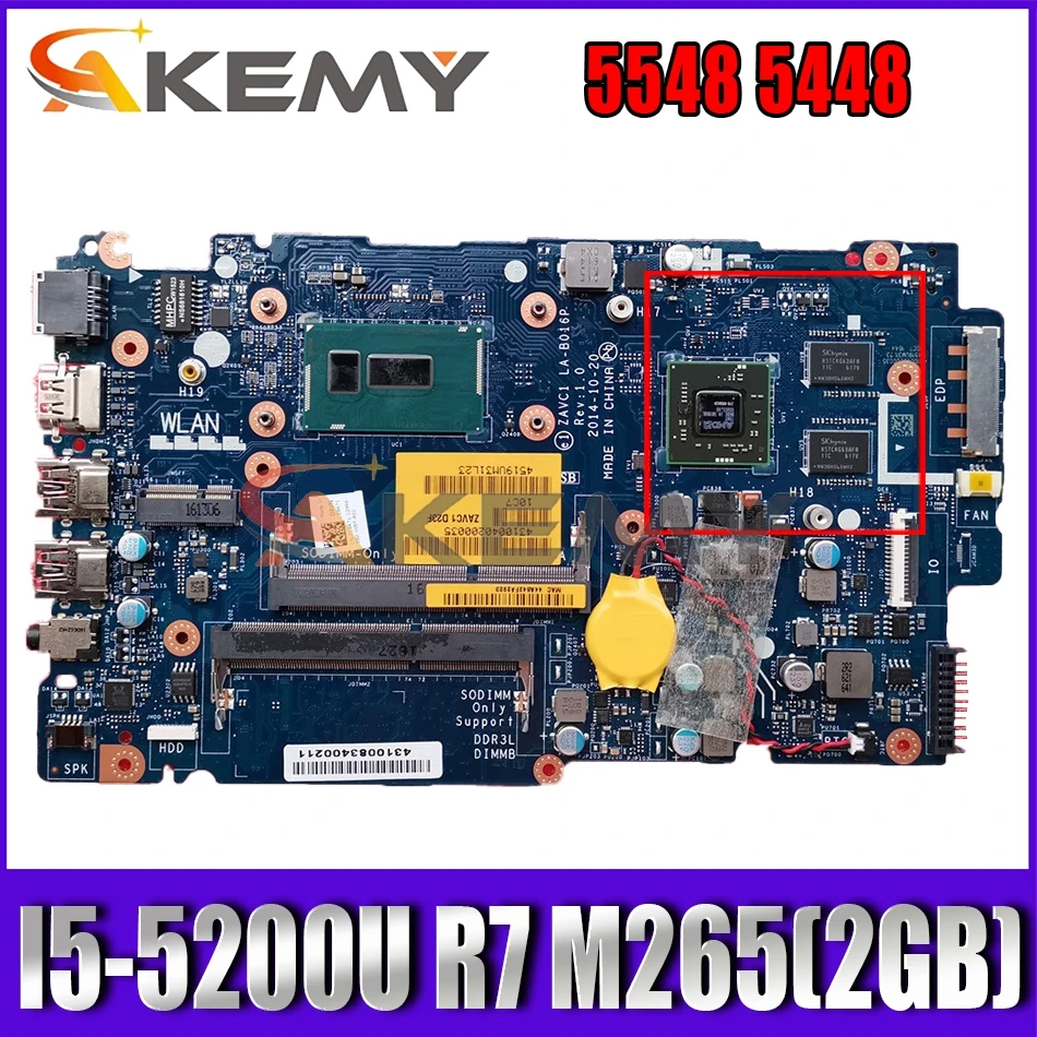 Akemy Laptop Motherboard For DELL inspiron 5548 5448 I5-5200U R7 M265(2GB) ZAVC1 LA-B016P CN-0MP9KH MP9KH Mainboard 100%Tested
Akemy Laptop Motherboard For DELL inspiron 5548 5448 I5-5200U R7 M265(2GB) ZAVC1 LA-B016P CN-0MP9KH MP9KH Mainboard 100%Tested