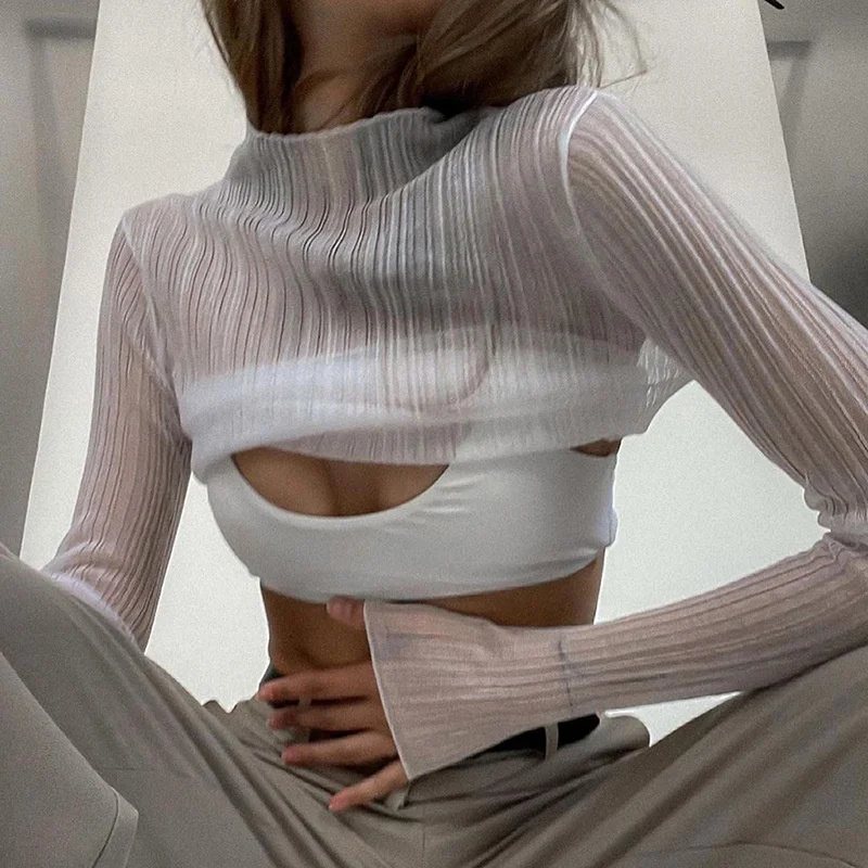 Women Sexy Solid Color Pit Stripe Round Neck Slim long-sleeved Fashion Bottoming Top With Wooden Ears
Women Sexy Solid Color Pit Stripe Round Neck Slim long-sleeved Fashion Bottoming Top With Wooden Ears