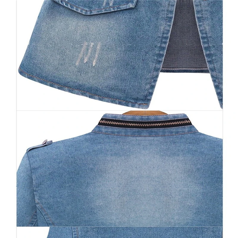Spring Autumn New Women Coat Slim Denim Jacket Jeans Clothing Pocket Zipper Casual Female Jackets Plus Size Long Sleeve
Spring Autumn New Women Coat Slim Denim Jacket Jeans Clothing Pocket Zipper Casual Female Jackets Plus Size Long Sleeve