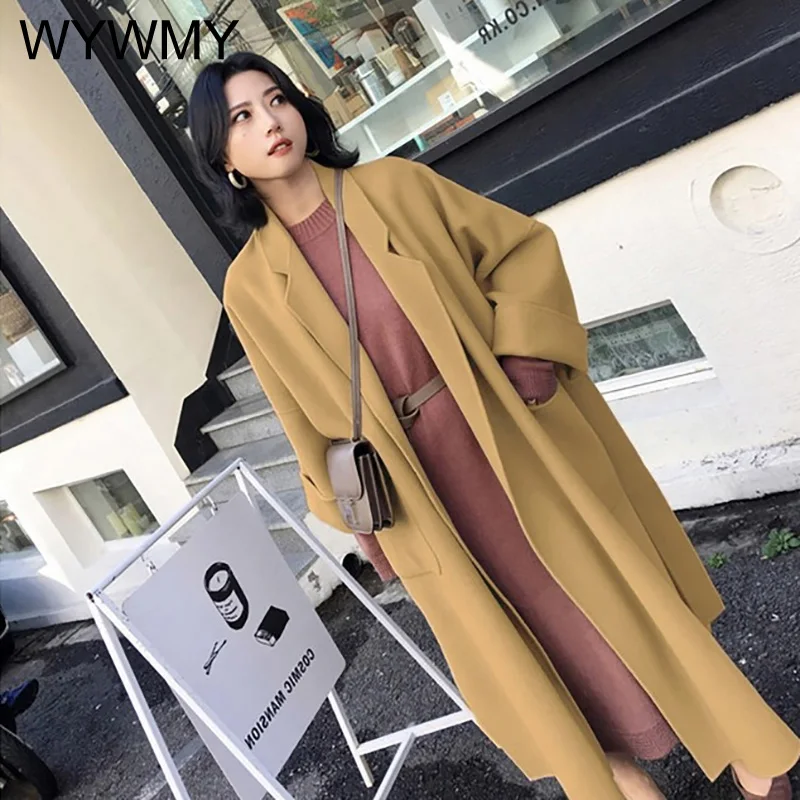 WYWMY Women Thin Full Faux Wool Coat Vintage Turn-Down Women Korean Fashion Coat Spring Autumn Hepburn Style Long Coats Ladies
WYWMY Women Thin Full Faux Wool Coat Vintage Turn-Down Women Korean Fashion Coat Spring Autumn Hepburn Style Long Coats Ladies