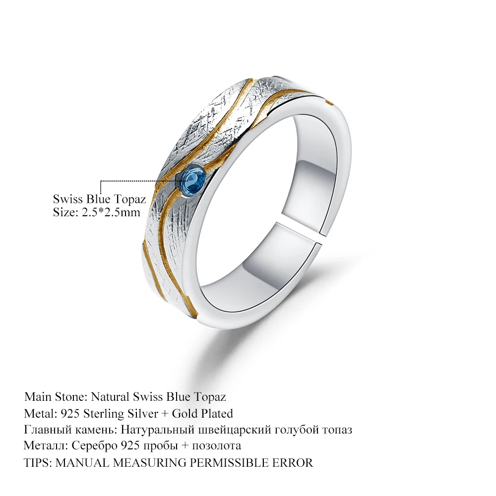 GEM'S BALLET Natural London Blue Topaz Stripe Couple Ring 925 Sterling Silver HANDMADE Enamel Open Adjustable Women Fine Jewelry 
GEM'S BALLET Natural London Blue Topaz Stripe Couple Ring 925 Sterling Silver HANDMADE Enamel Open Adjustable Women Fine Jewelry
