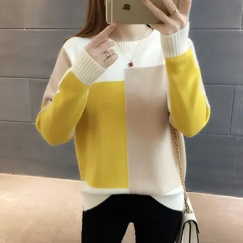 Early autumn chic new candy color knitted bottoming shirt top student color matching thin loose large long sleeve sweater for
Early autumn chic new candy color knitted bottoming shirt top student color matching thin loose large long sleeve sweater for