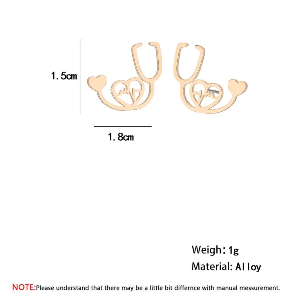 Stethoscope Heartbeat Earrings Women Love Heart Gold fashion Medical Nurse Doctor Lover Gifts Stud Earrings Fashion Jewelry
Stethoscope Heartbeat Earrings Women Love Heart Gold fashion Medical Nurse Doctor Lover Gifts Stud Earrings Fashion Jewelry