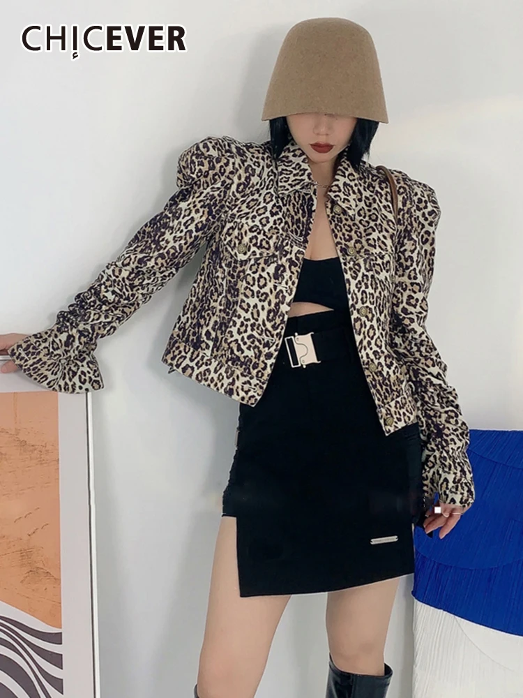 CHICEVER Streetwear Leopard Jacket For Women Lapel Long Sleeve Fold Pleated Colorblock Loose Women's Coat 2021 Autumn Fashion
CHICEVER Streetwear Leopard Jacket For Women Lapel Long Sleeve Fold Pleated Colorblock Loose Women's Coat 2021 Autumn Fashion