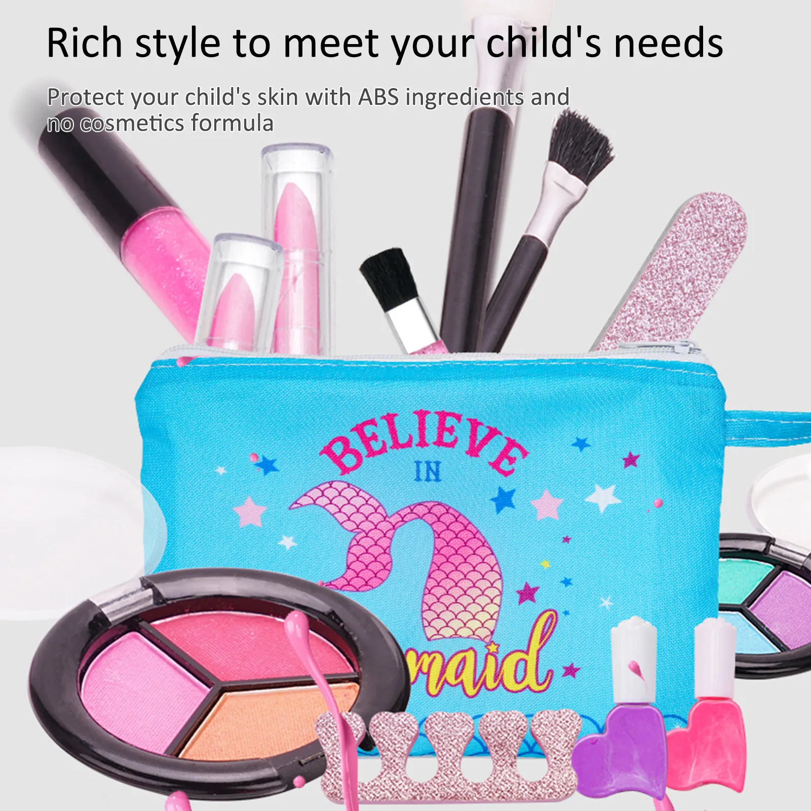 Girls Makeup Kit 14pcs Makeup Toys With Eye Shadow Lipstick Brush Pretend Makeup Toys Set Princess Gifts For Toddler Girls
Girls Makeup Kit 14pcs Makeup Toys With Eye Shadow Lipstick Brush Pretend Makeup Toys Set Princess Gifts For Toddler Girls