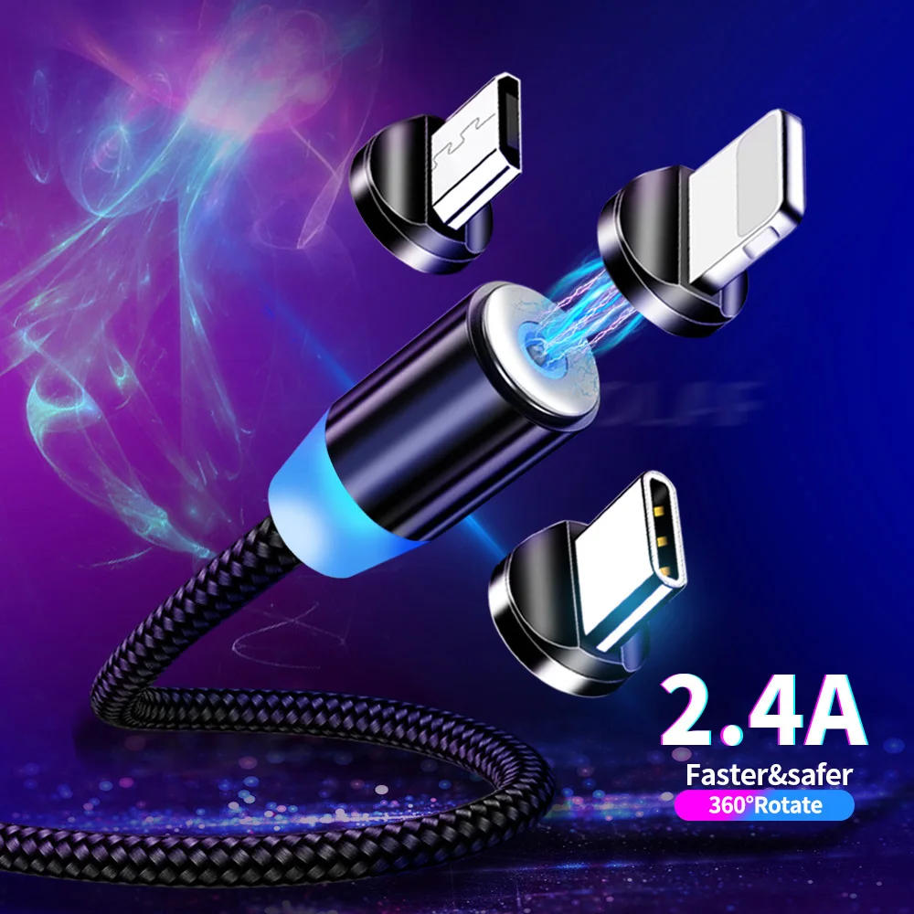 Магнитный кабель USB Type-C 1 м для Iphone 11 X XR 7 Samsung Xiaomi | Мобильные телефоны и аксессуары